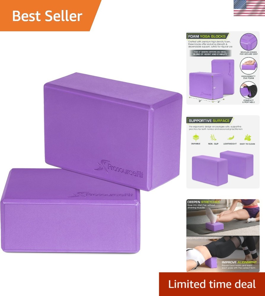 Flexible Yoga Blocks 4”x6”x9” – Lightweight EVA Set of 2 for Safe Alignment