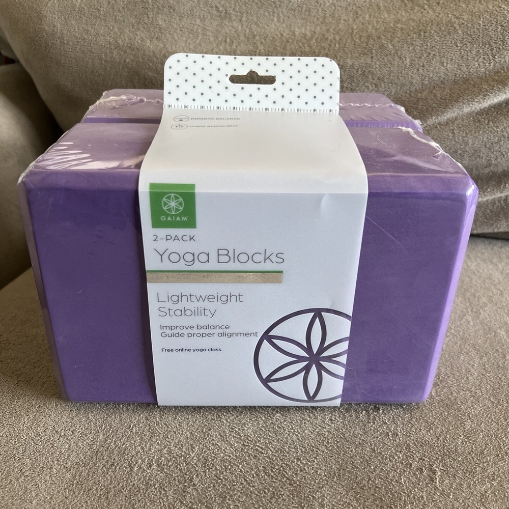 Gaiam Yoga Blocks – 2 Foam Yoga Blocks (Purple)