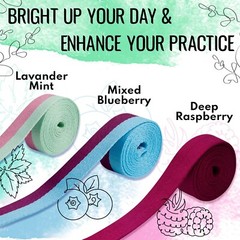 TECEUM Yoga Mat Strap – Adjustable Mat Holder Sling – 64 IN, Mixed Blueberry