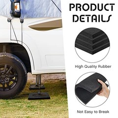 4 Pcs RV Leveling Blocks 12x12x0.75 Inch Thick Rubber RV Jack Pads Stabilizer