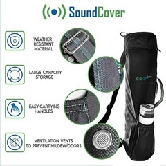 Extra Long Yoga Mat Bag with 3 Pockets, Water Resistant, Padded Strap & Ventilat