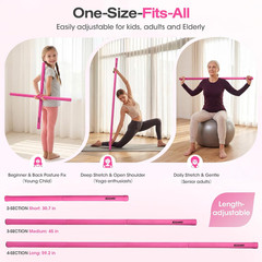 58 Inch Adjustable Yoga Stick for Stretching & Posture Correction