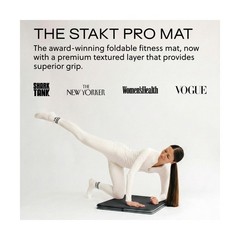 Stakt Foldable Yoga Mat Pro, 2 in 1 with Premium Textured Grip, Non Slip, Fol…