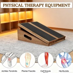 Slant Board for Calf Stretching, Adjustable Wooden Calf Stretcher Incline Boa…