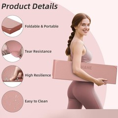 Foldable Yoga Mat,74″Lx32″Wx1/3″Thick,Folding Exercise Mat,Non-slip Wide Pila…