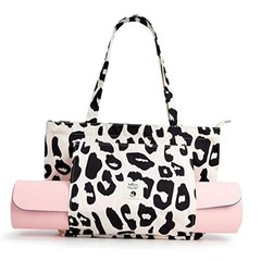 Yoga Bags for Women with Yoga Mats Bags Carrier Carryall Canvas Tote leopard
