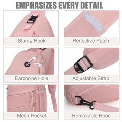 Crossbody Bags for Women Men Trendy Sling Bag Backpack Casual Chest Large Pink