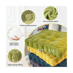 Meditation Floor Pillow Set of 2 Large Square and Round Floor C… USA FAST SHIP