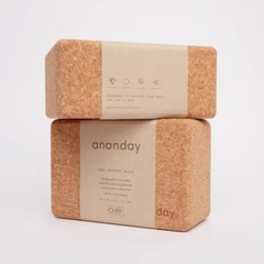 Cork Yoga Block Set– Ananday – Lot of 2 – 4″ x 6″ x 9″ Sustainable Cork NEW