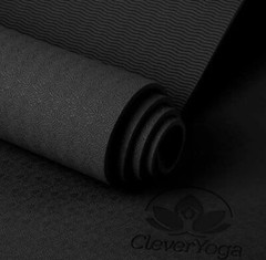 Clever Yoga Non-Slip Essential Mat Black 6mm Thickness Lightweight Cushion Grip