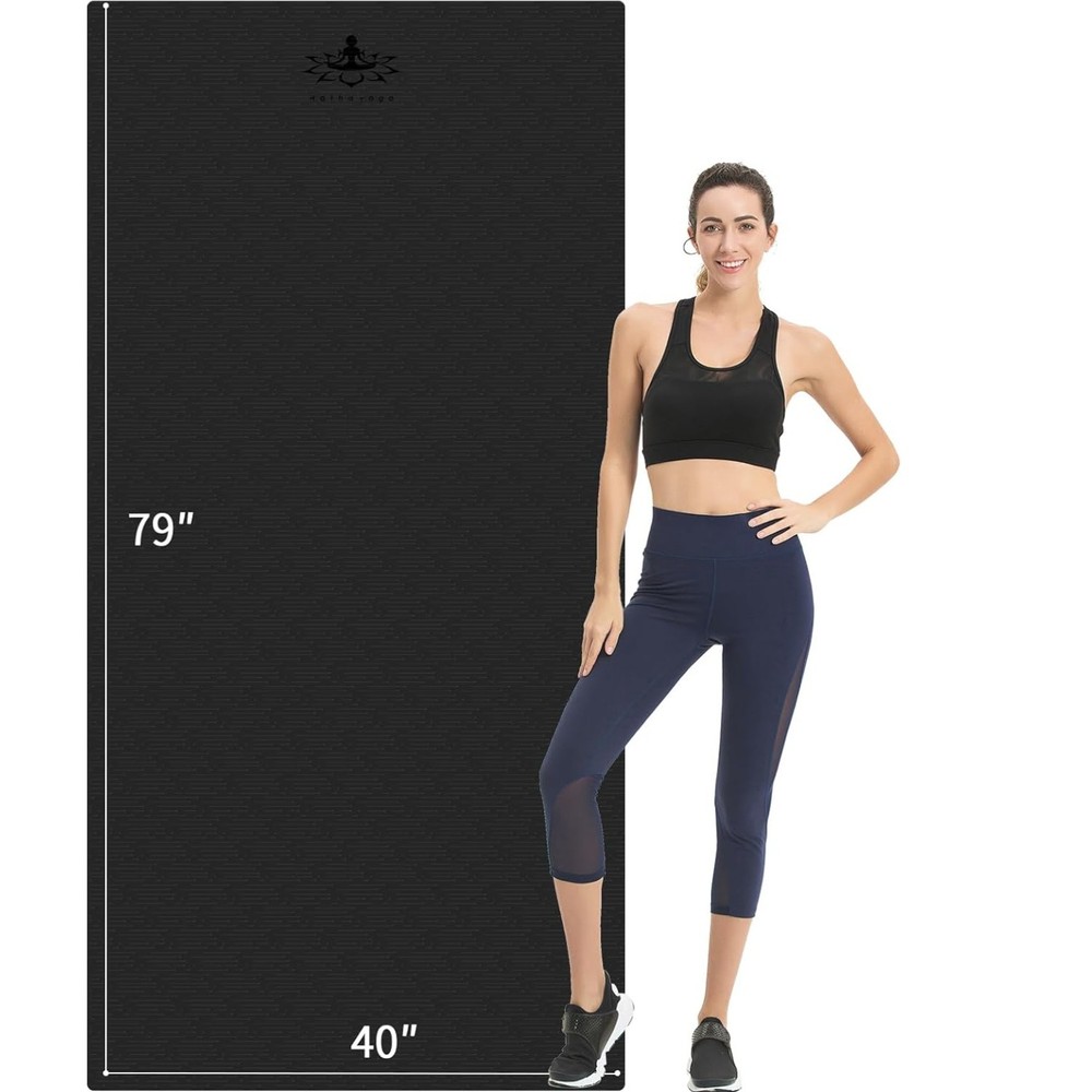 Extra Long TPE Yoga Mat 79″ X 40″ X 1/2″ Thick Non-Slip Exercise Mat For Home