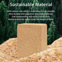 Cork Yoga Block, Natural Cork from Portuguese, Premium Brick 9″x6″x3″, Eco-Fr…