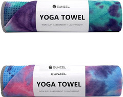 2 Pack Yoga Towel,Hot Yoga Mat Towel with Grip Dots Sweat Absorbent Non-Slip for