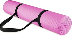 1/4 Inch Exercise Yoga Mat Yoga Pilates Mat w/ Yoga Blocks & Carrier Strap. Pink