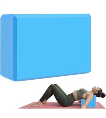 Blue Eva Foam Yoga Block With Yoga Strap