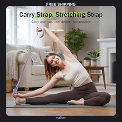 Light Pink Cotton Yoga Mat Strap for Adults – 72 Inch Length
