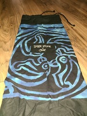 Ancient Circles Draw String Yoga Mat Bag Blue Tie Dye Shoulder Strap