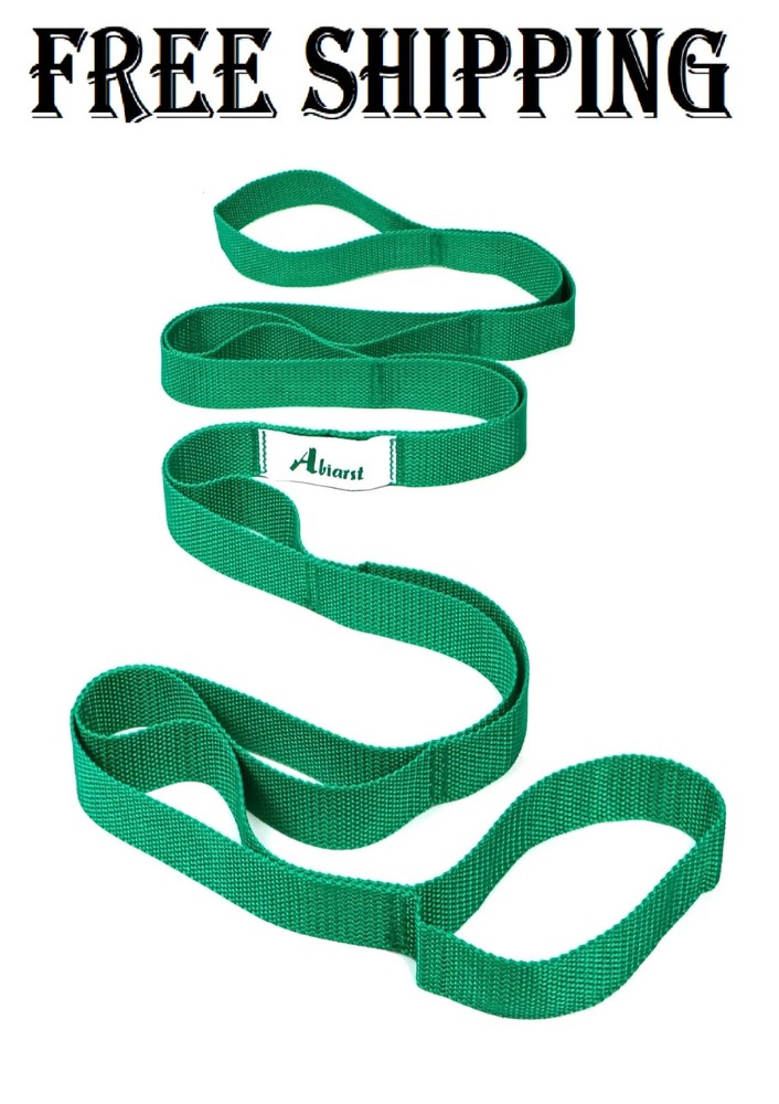 Abiarst Stretching Strap Yoga Strap for Physical Therapy, 10 Loops Yoga Strap…