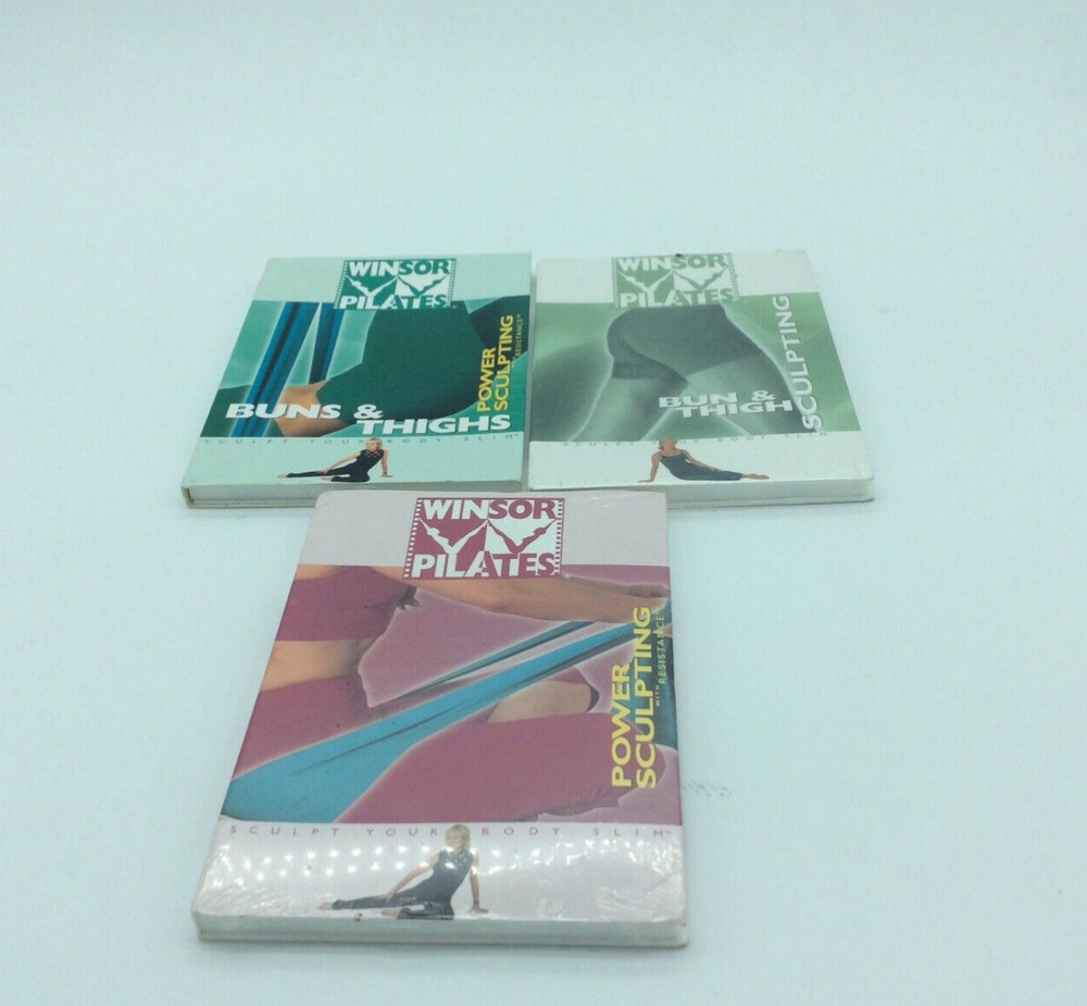 Windsor Pilates 3 DVD Bundle Buns Thighs Sculpting Power Sculpting