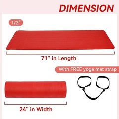 Lightweight 1/2-Inch Thick Yoga Mat with Non-Slip Surface for Safe Workouts