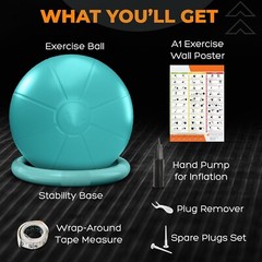 Silla de yoga con pelota de ejercicios para oficina con base antiestallidos NEW