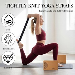 Soulchen 5 Pack Yoga Accessories for Women Set Yoga Block 2 Pack with Strap M…