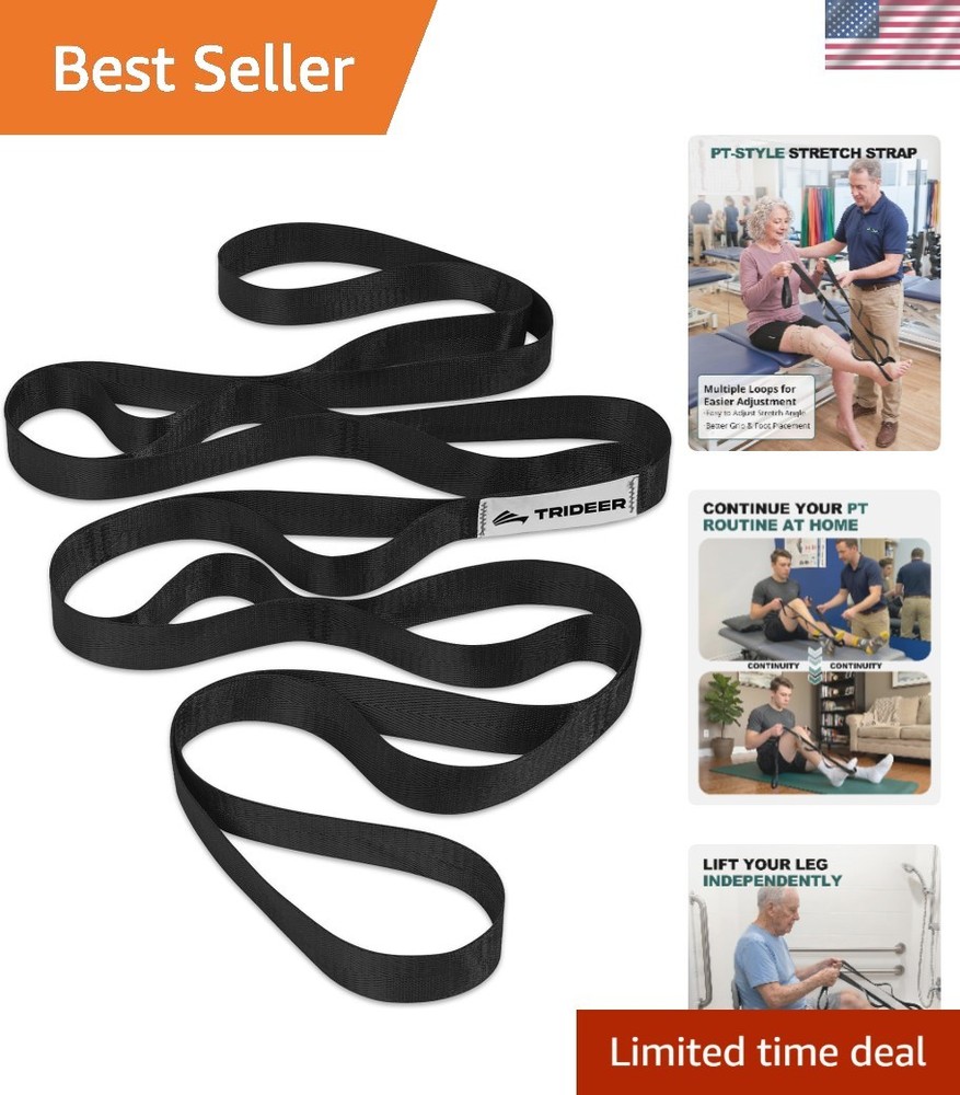 Non-Elastic Stretching Strap – Versatile Mobility Aid for Rehab & Yoga (75″)