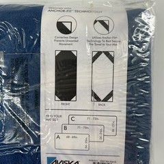 Aviska Yoga Mat Towel Deep Sea Blue Grey Trim Boho Athletic Soft New Absorbent