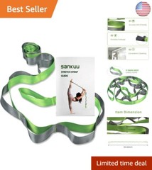 Durable 96″ Yoga Stretching Strap with Loops – Ideal for Flexibility Training