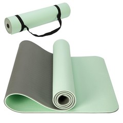 8mm TPE Yoga Mat for Beginners, Thick Non-Slip Cushioned Exercise Mat with Ca…
