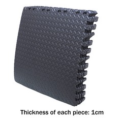 EVA Foam Exercise Floor Mat Gym Flooring Fitness Yoga Workout 6 Tiles 24″x24″ Bl