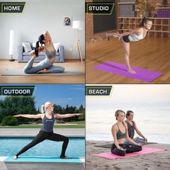 Yoga Exercise Mat 72 Inch x 24 Inch Lightweight Non Skid PVC for Daily Practice