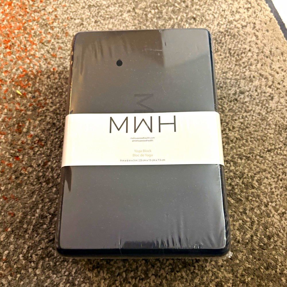 MWH Black Yoga Block Solid 9 in x 6 in x 3 in Yoga Theme MWHY-B-001