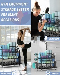 Yoga Mat Storage Rack, Home Gym Workout Accessories Organizer, Sporting Goods…