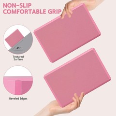 Supportive EVA Foam Yoga Blocks – Non-Slip Design for Deepening Stretches 2-Pack