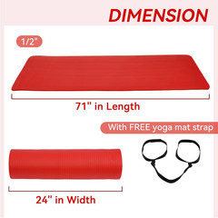 Yoga Mat, 1/2-Inch Extra Thick High Density Exercise Mat, Anti-Tear Exercise Yog