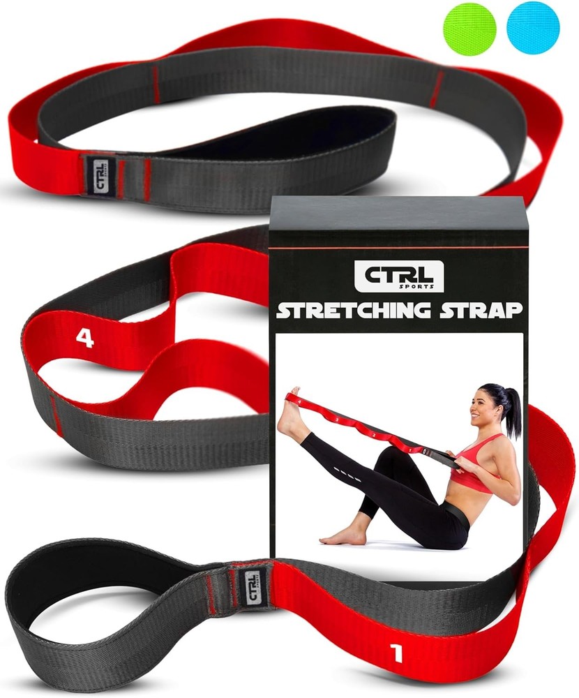 Stretching Strap with Loops – Non Elastic Stretch Band for Physical Therapy, Yog