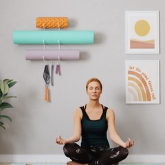 Wallniture Guru Wall Mount Yoga Mat Home Gym 19” H | 3 Sectional, White