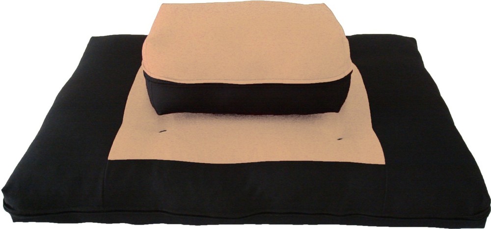 Peach Black Zabuton Zafu, Yoga Meditation Relax, sitting, kneel cushion, seat