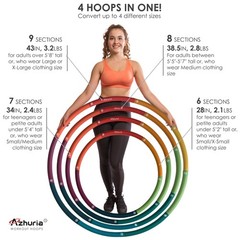 Weighted Hula Hoop Plus Size | 3.2lb Weight, 43in X-Large, Multicolor