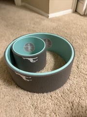 Chirp Plexus Wheel Set Of 2 Stretch Yoga Roller 12″ 6″ Grey & Aqua