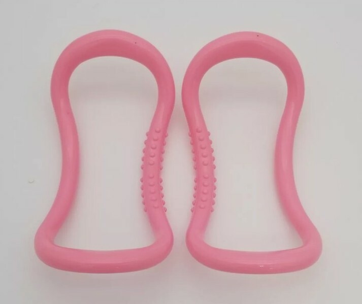 4 Yoga Circles / Rings Pink Stretch Resistance Pilates Fitness Tools