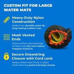 Aqua Lily Pad Storage Bag, Nylon Carry Bag for Water Mats Up to 18 Feet, Orange