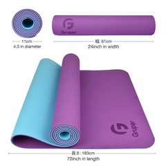 Yoga Mat Non Slip, Eco Friendly Fitness 0.24*24*72 Inches, Purple / Teal