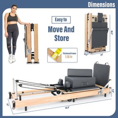 SLSY Pilates Reformer Foldable Machine Equipment for Home Gym Aerobic Exercise