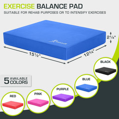Exercise Balance Pad, Non-Slip Cushioned Foam Mat & Knee Pad for Fitness and Sta