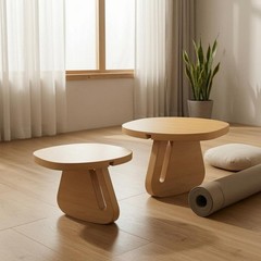 Wooden Stretching Stool Two-Piece Meditation Stool Oval Seat