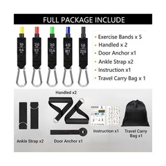 Resistance Bands Set, Exercise Bands, Work Out Bands with Handl… FAST USA SHIP