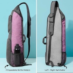 Bolsa para esterilla de yoga con múltiples bolsillos con cremallera color morado