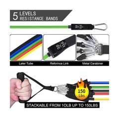 Resistance Bands Set, Exercise Bands, Work Out Bands with Handl… FAST USA SHIP